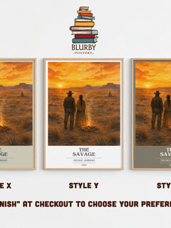 The Savage book cover print in frame leaning in hallway – romance wall art