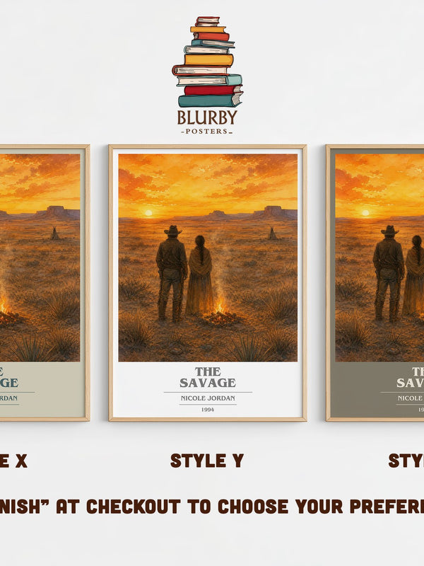 The Savage book cover print in frame leaning in hallway – romance wall art