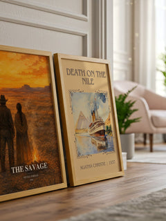 The Savage watercolour print framed by window – literary home decor