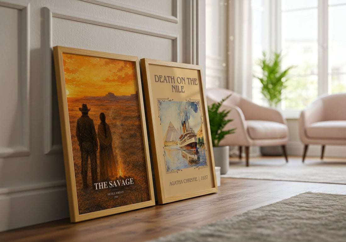 The Savage watercolour print framed by window – literary home decor