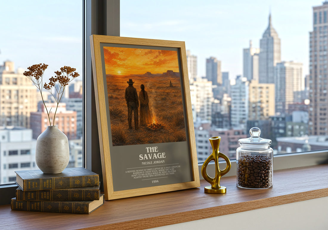 The Savage bookish print framed by window – literary home decor