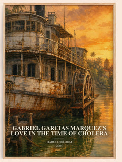 Gabriel Garcias Marquez's Love In The Time Of Cholera watercolour book poster by Harold Bloom – framed literary art print