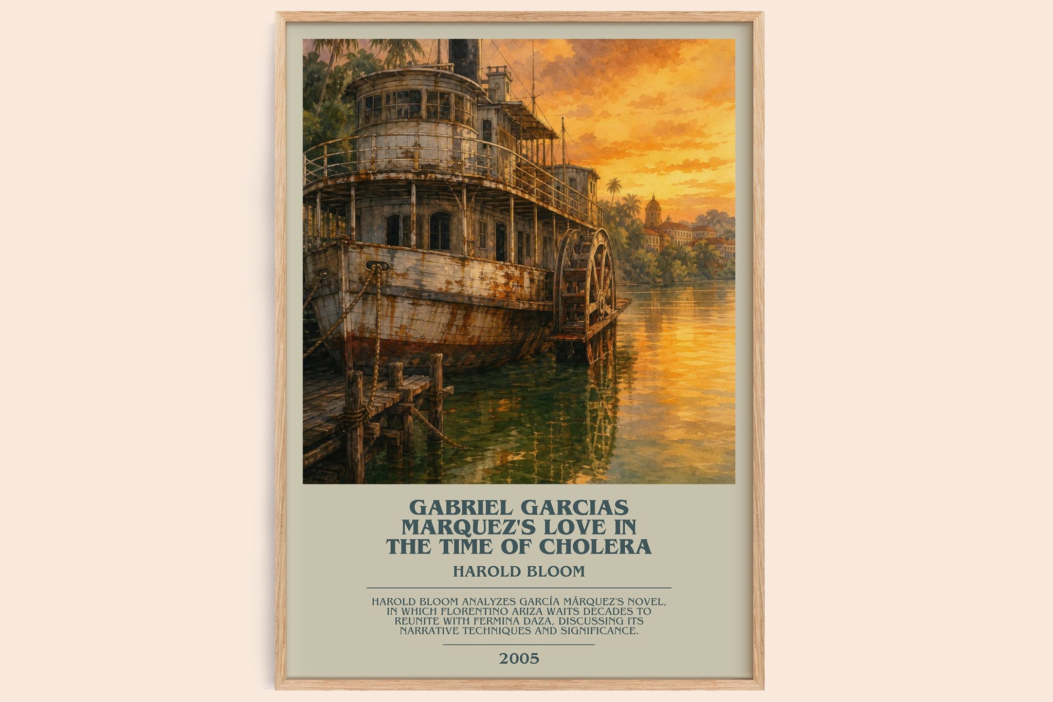 Gabriel Garcias Marquez's Love In The Time Of Cholera Bookish Wall Art by Harold Bloom