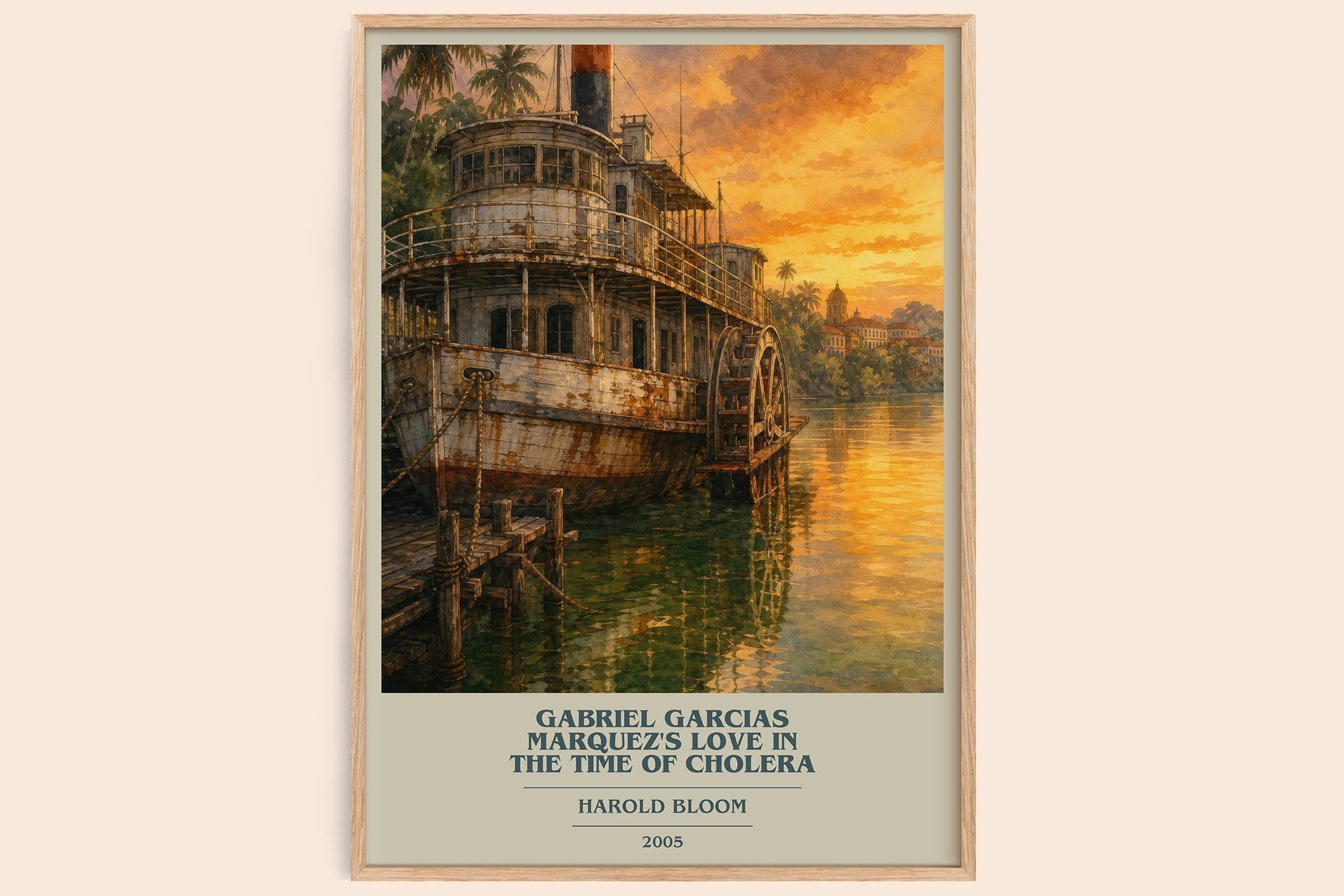 Gabriel Garcias Marquez's Love In The Time Of Cholera Book Cover Poster by Harold Bloom