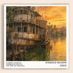 Gabriel Garcias Marquez's Love In The Time Of Cholera literary book poster by Harold Bloom – framed literary art print