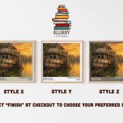 Gabriel Garcias Marquez's Love In The Time Of Cholera literary print in frame leaning in hallway – non fiction wall art