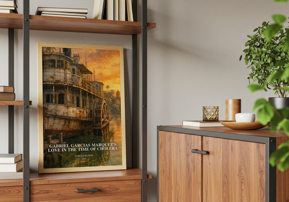 Gabriel Garcias Marquez's Love In The Time Of Cholera book watercolour illustration paper finish options – matte satin gloss