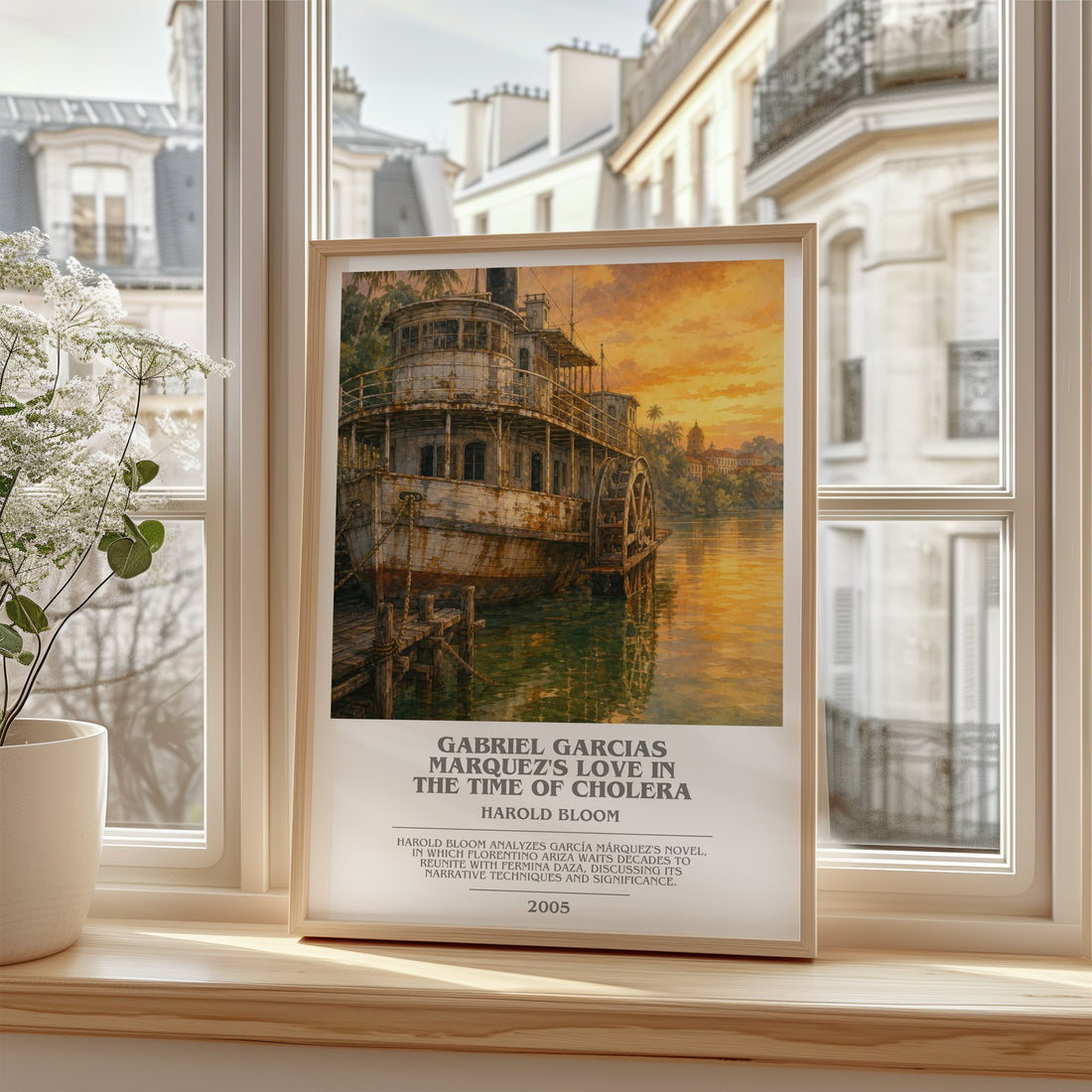 Gabriel Garcias Marquez's Love In The Time Of Cholera bookish poster colour and style options – Harold Bloom book art