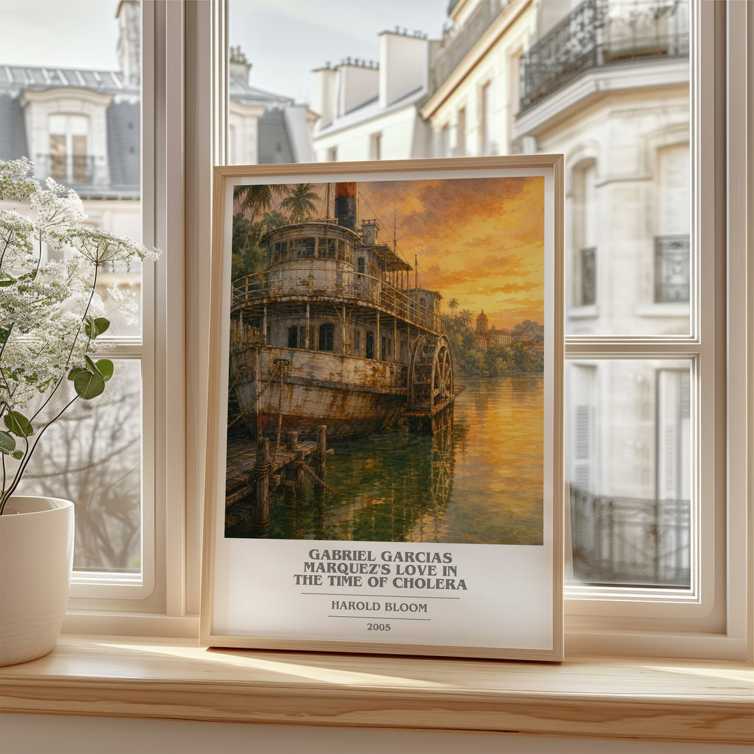 Gabriel Garcias Marquez's Love In The Time Of Cholera book cover poster colour and style options – Harold Bloom book art