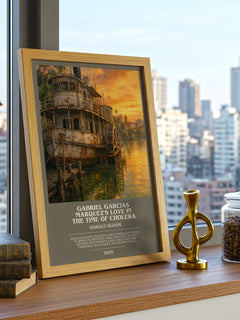 Gabriel Garcias Marquez's Love In The Time Of Cholera bookish print framed by window – literary home decor