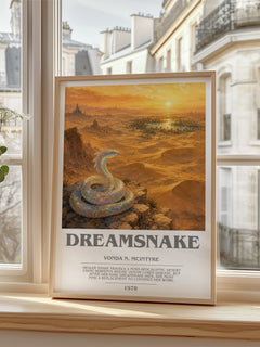 Dreamsnake bookish poster colour and style options – Vonda N. McIntyre book art
