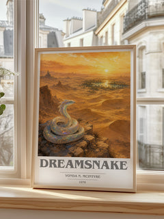 Dreamsnake book cover poster colour and style options – Vonda N. McIntyre book art