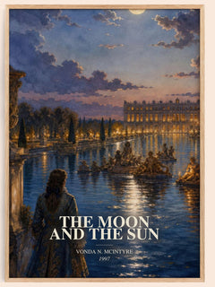 The Moon and the Sun watercolour book poster by Vonda N. McIntyre – framed literary art print