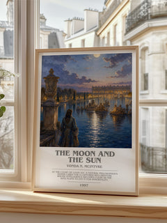 The Moon and the Sun bookish poster colour and style options – Vonda N. McIntyre book art