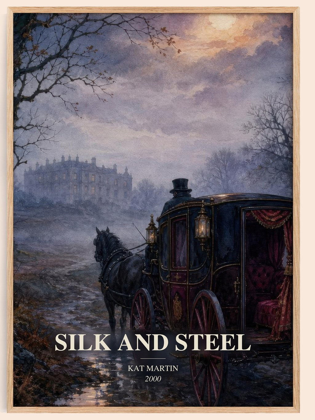 Silk and Steel watercolour book poster by Kat Martin – framed literary art print