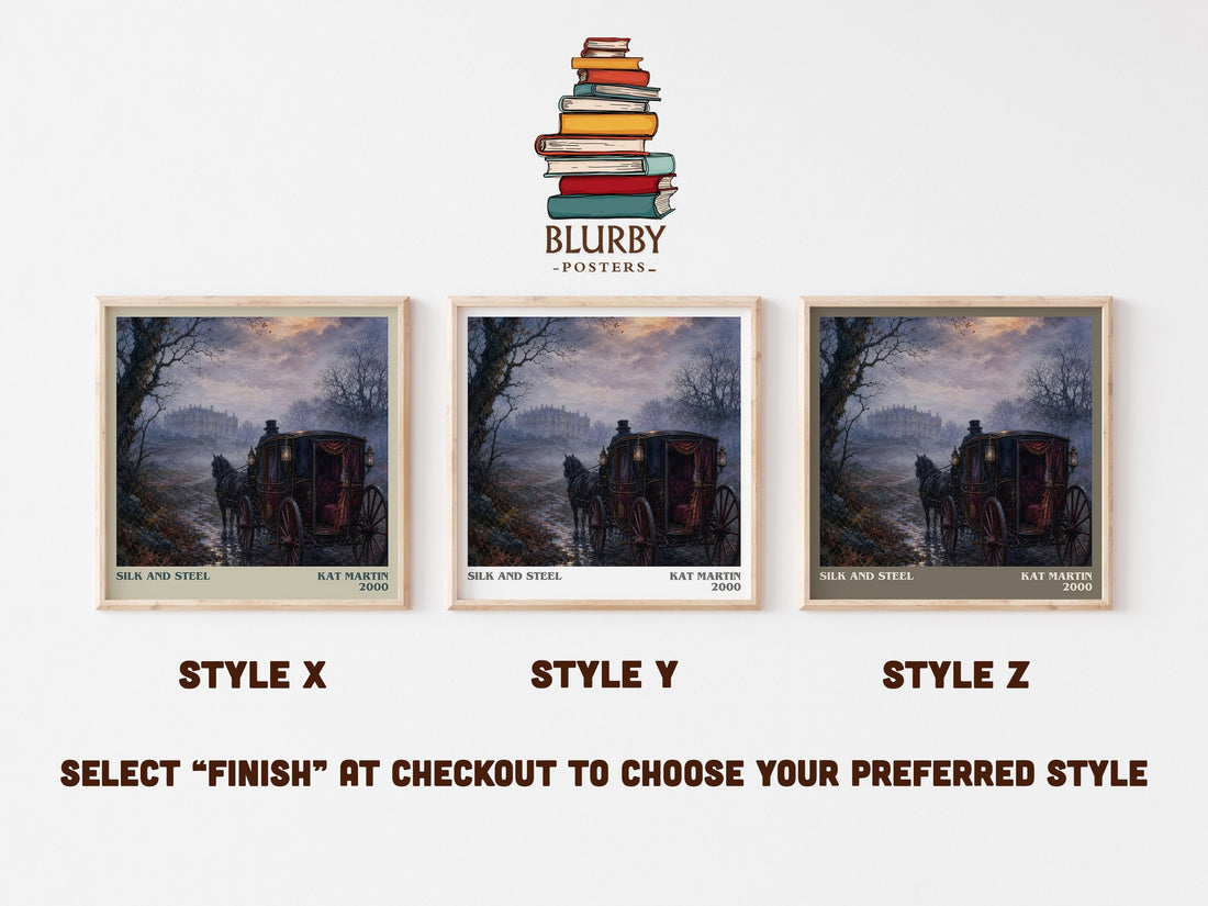 Silk and Steel literary print in frame leaning in hallway – romance wall art (mockup)