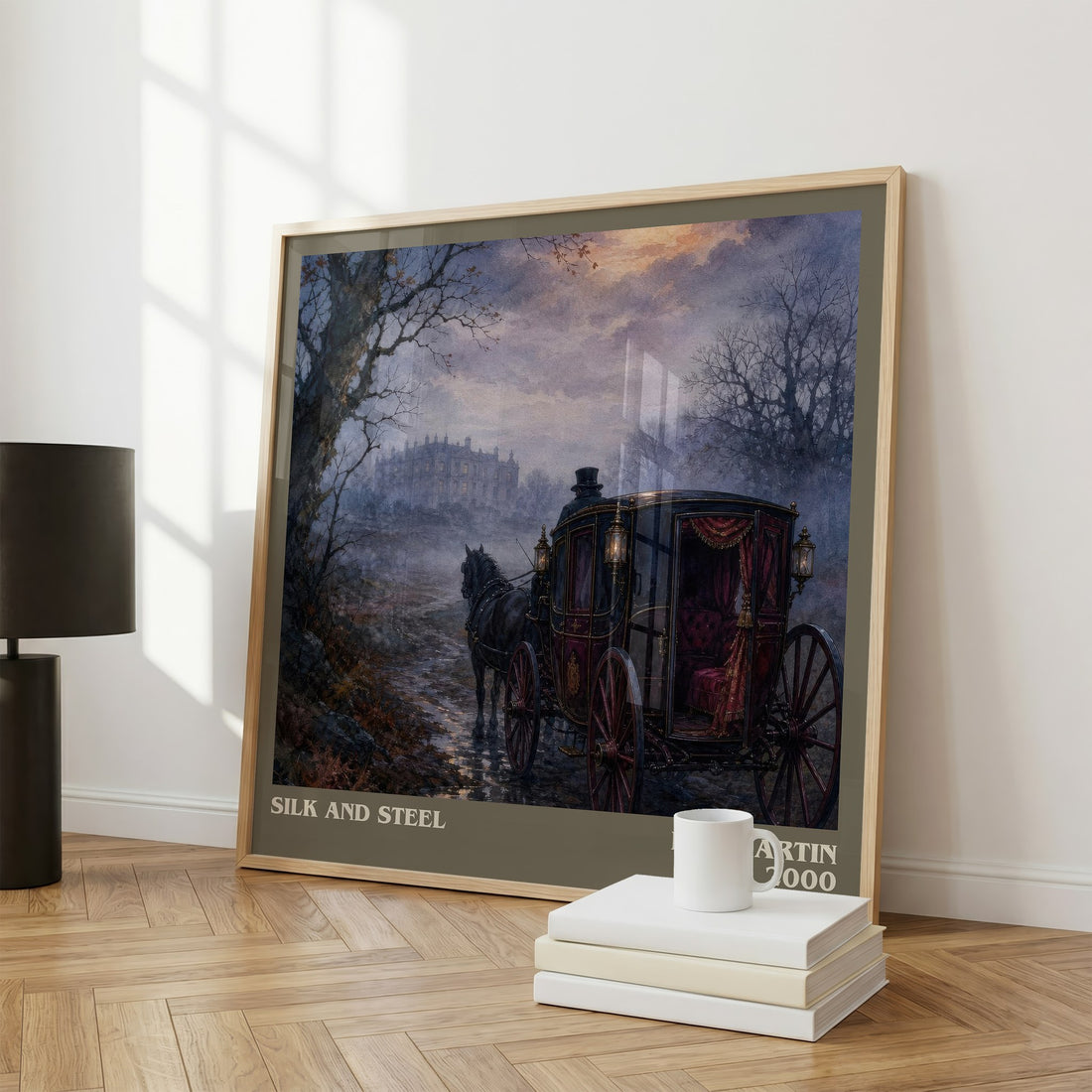 Silk and Steel literary print framed by window – literary home decor