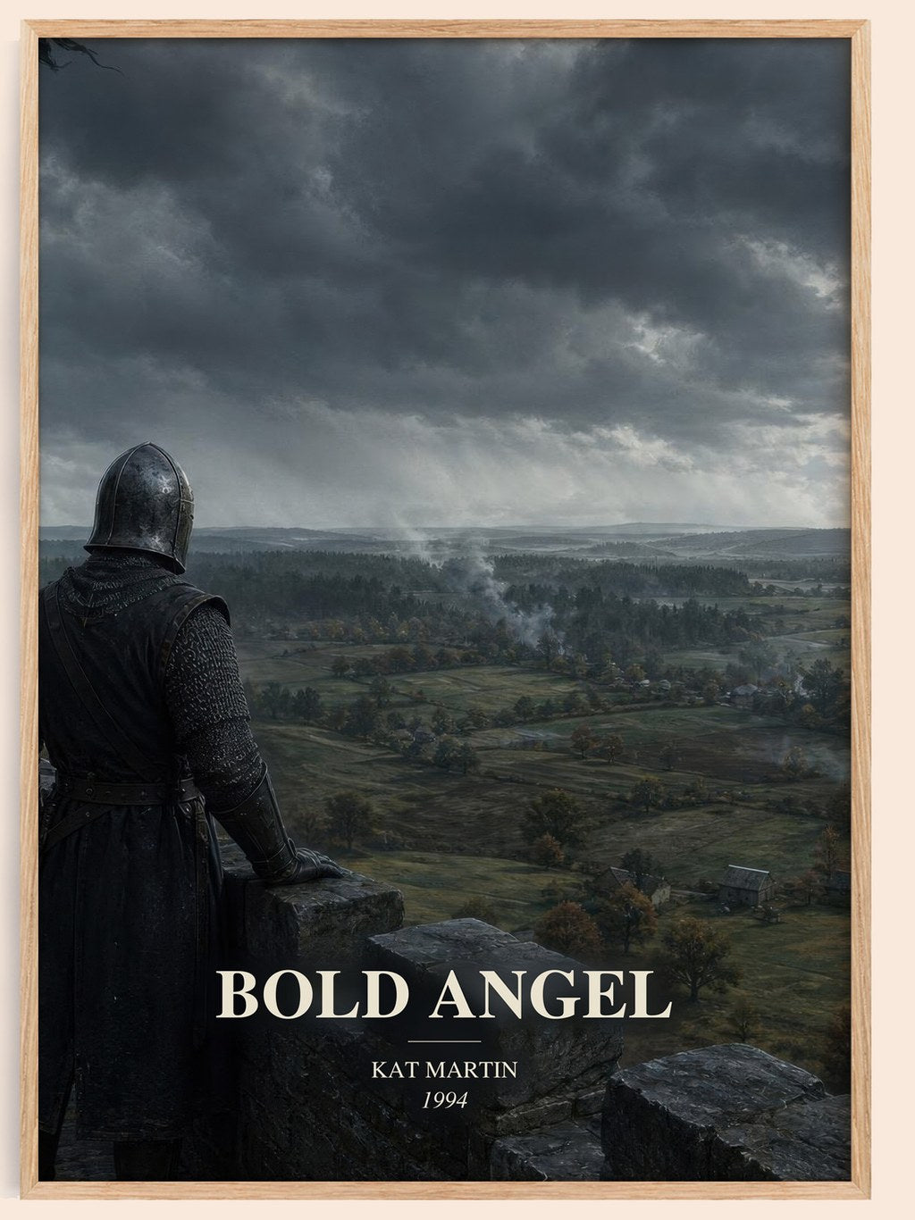 Bold Angel watercolour book poster by Kat Martin – framed literary art print