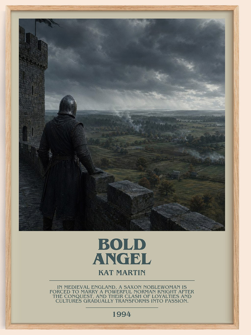 Bold Angel bookish book poster by Kat Martin – framed literary art print