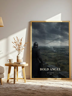 Bold Angel watercolour print in frame leaning in hallway – romance wall art