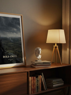 Bold Angel watercolour print on bookshelf – Kat Martin fan gift