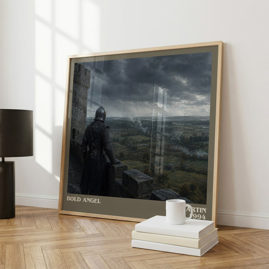 Bold Angel literary print framed by window – literary home decor
