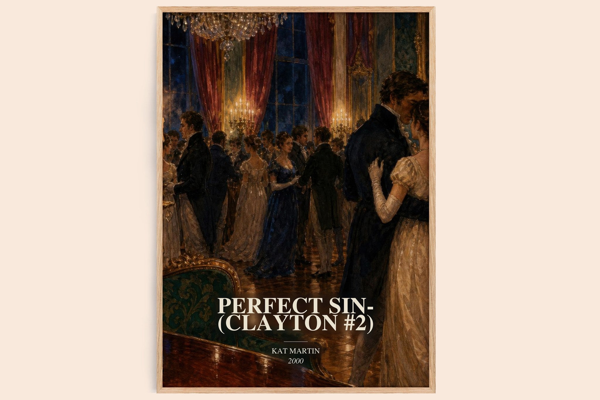 Perfect Sin- (Clayton #2) Book Watercolour Illustration by Kat Martin