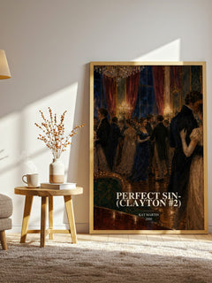Perfect Sin- (Clayton #2) watercolour print in frame leaning in hallway – romance wall art