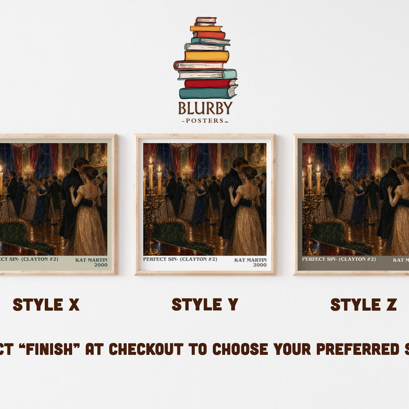 Perfect Sin- (Clayton #2) literary print in frame leaning in hallway – romance wall art