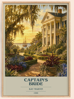 Captain's bride book cover book poster by Kat Martin – framed literary art print