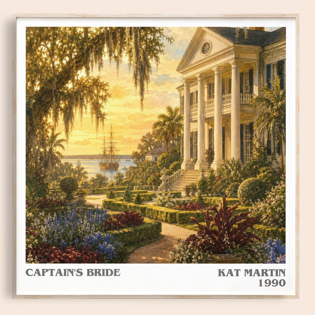 Captain's bride literary book poster by Kat Martin – framed literary art print
