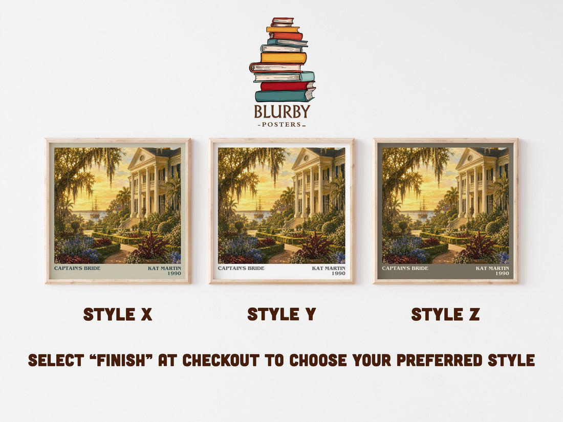 Captain's bride literary print in frame leaning in hallway – romance wall art (mockup)