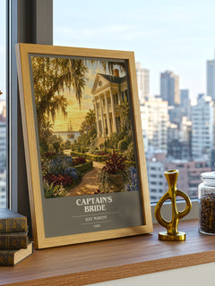 Captain's bride book cover print framed by window – literary home decor