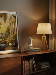 Captain's bride watercolour print on bookshelf – Kat Martin fan gift