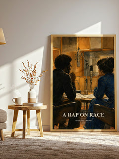A rap on race watercolour print in frame leaning in hallway – non fiction wall art