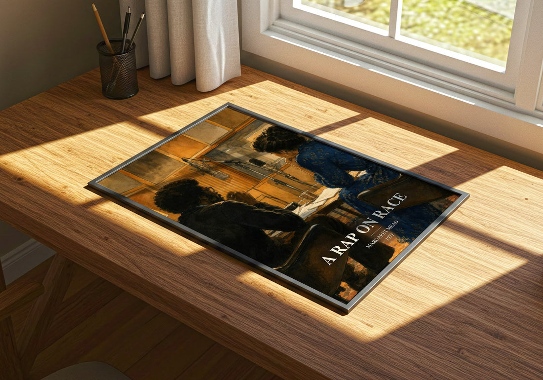 A rap on race watercolour book poster framed on wall – non fiction wall art