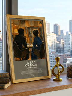 A rap on race bookish print framed by window – literary home decor