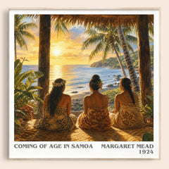 Coming of age in Samoa literary book poster by Margaret Mead – framed literary art print
