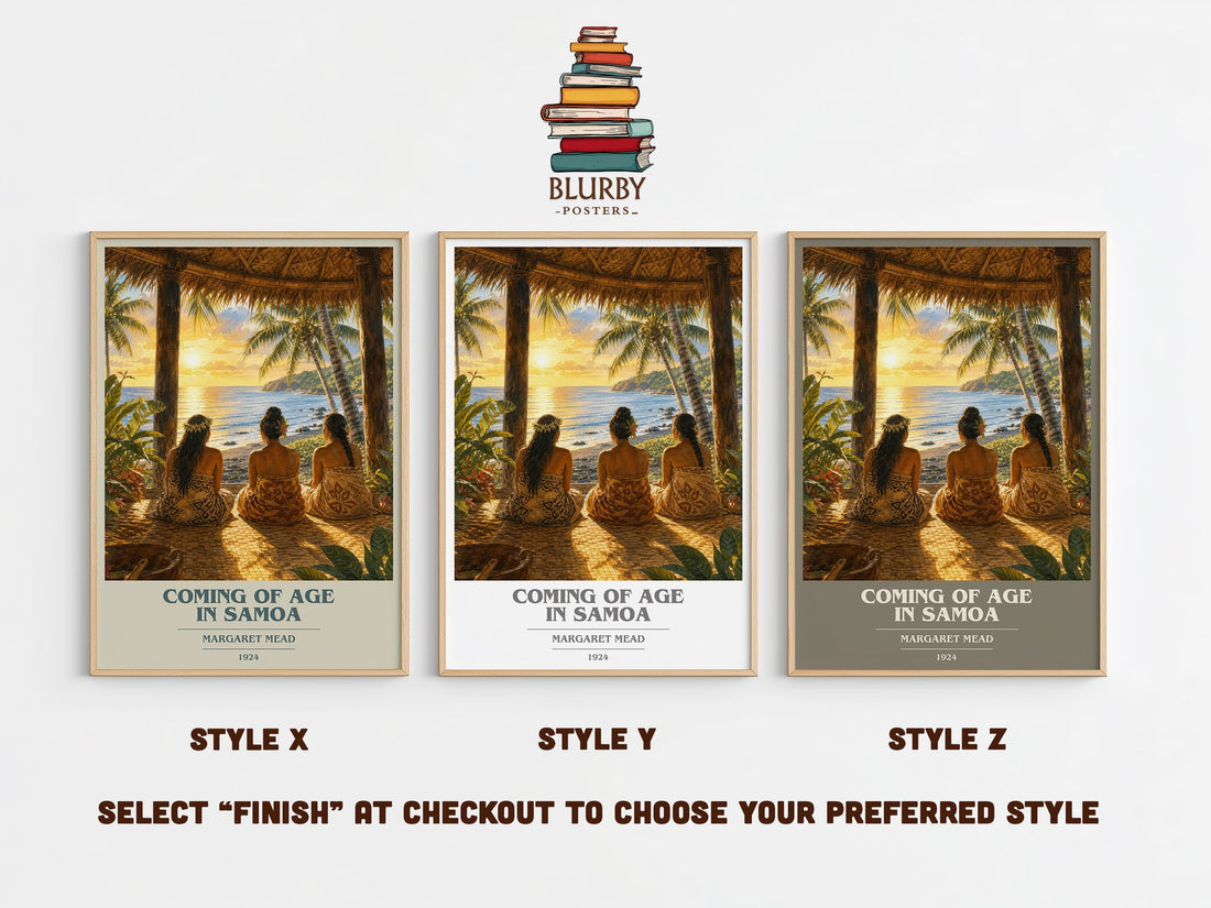 Coming of age in Samoa book cover print in frame leaning in hallway – non fiction wall art (mockup)