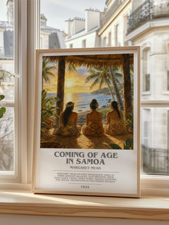 Coming of age in Samoa bookish poster colour and style options – Margaret Mead book art