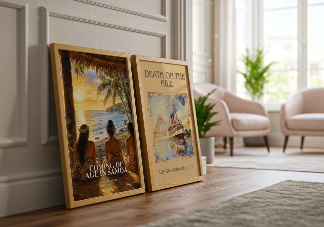 Coming of age in Samoa watercolour print framed by window – literary home decor