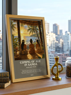 Coming of age in Samoa bookish print framed by window – literary home decor
