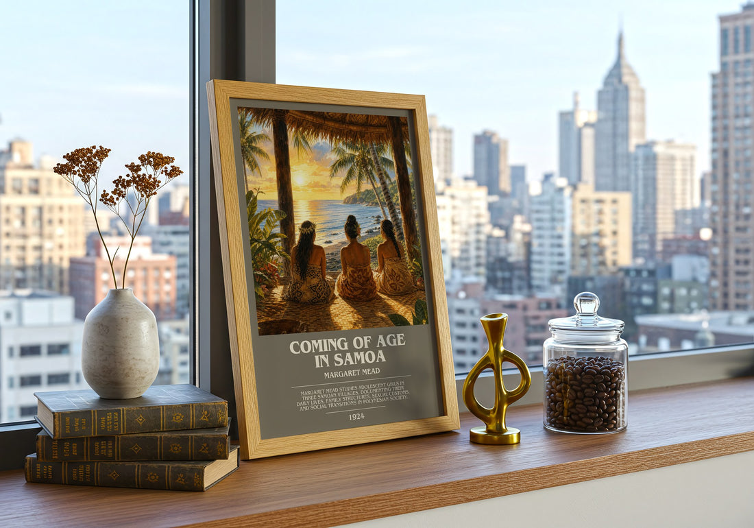 Coming of age in Samoa bookish print framed by window – literary home decor
