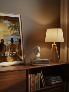 Coming of age in Samoa watercolour print on bookshelf – Margaret Mead fan gift