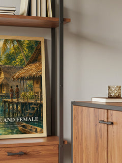 Male and female book watercolour illustration paper finish options – matte satin gloss