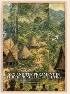 Sex and temperament in three primitive societies watercolour book poster by Margaret Mead – framed literary art print