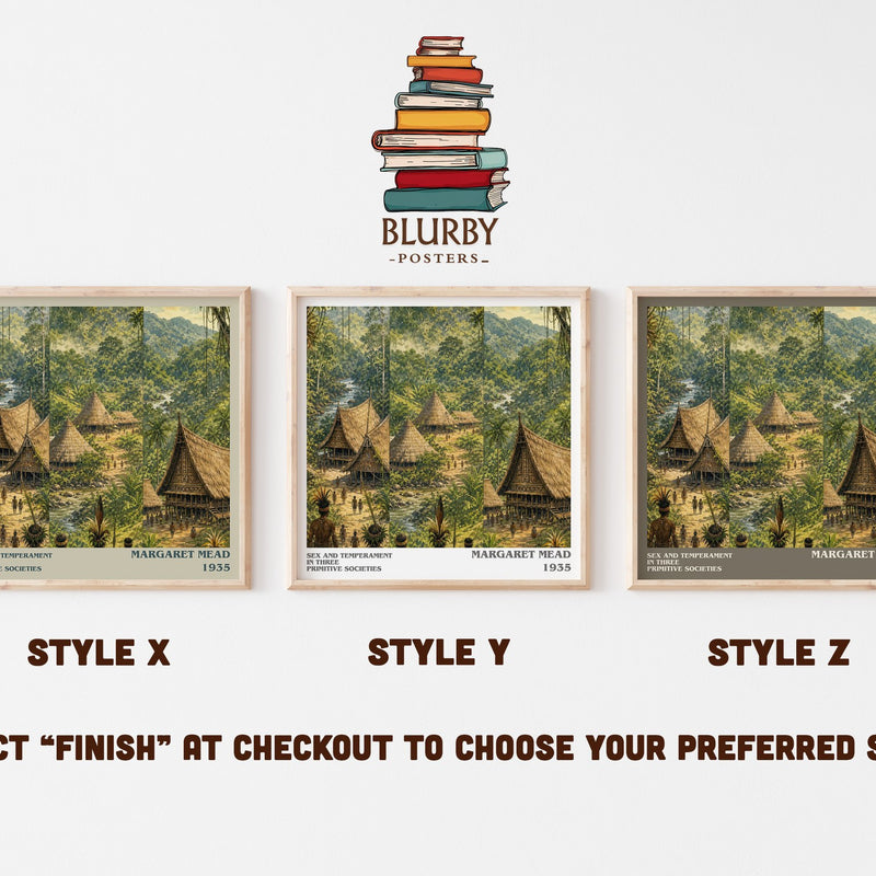 Sex and temperament in three primitive societies literary print in frame leaning in hallway – non fiction wall art