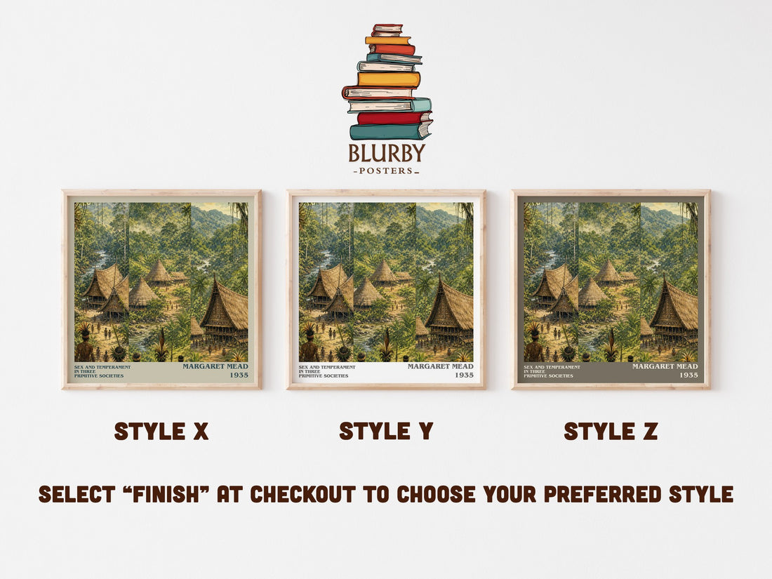 Sex and temperament in three primitive societies literary print in frame leaning in hallway – non fiction wall art (mockup)