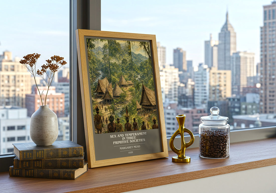 Sex and temperament in three primitive societies book cover print framed by window – literary home decor