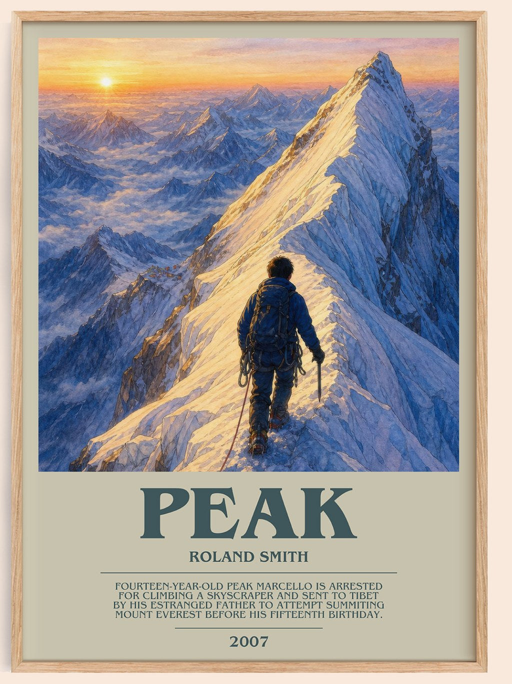 Peak bookish book poster by Roland Smith – framed literary art print